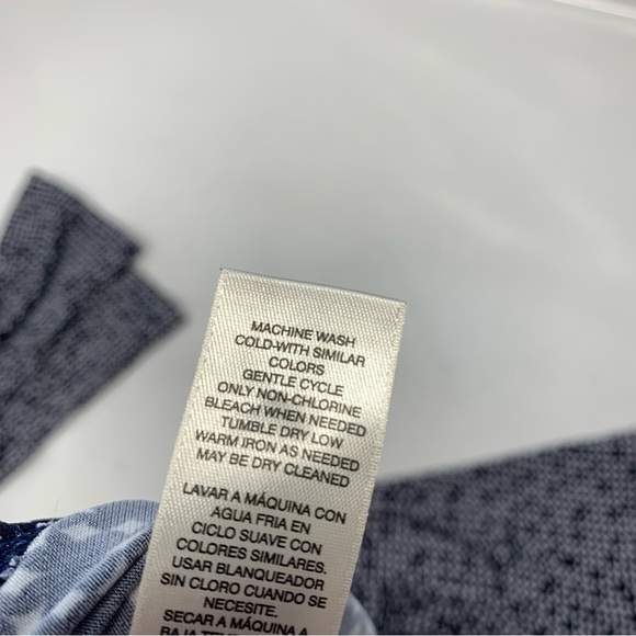 Chico 2 Pants Large Easywear Wide Leg  Pull On Navy White Abstract Boho Travel - Picture 7 of 10